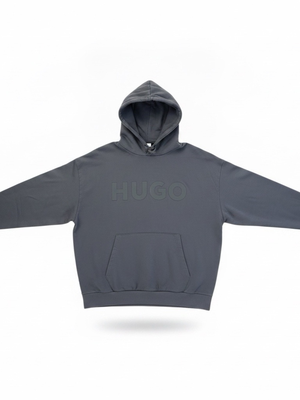 HUGO Dark Gray Embossed Logo Hoodie